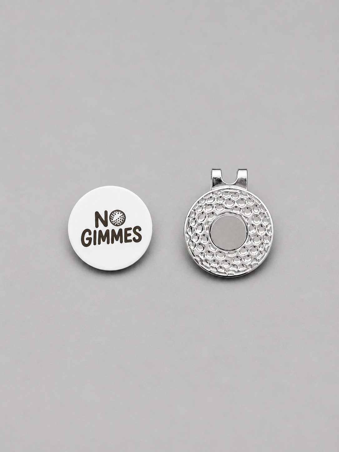 No Gimmes White Ball Marker with Magnetic hat clip