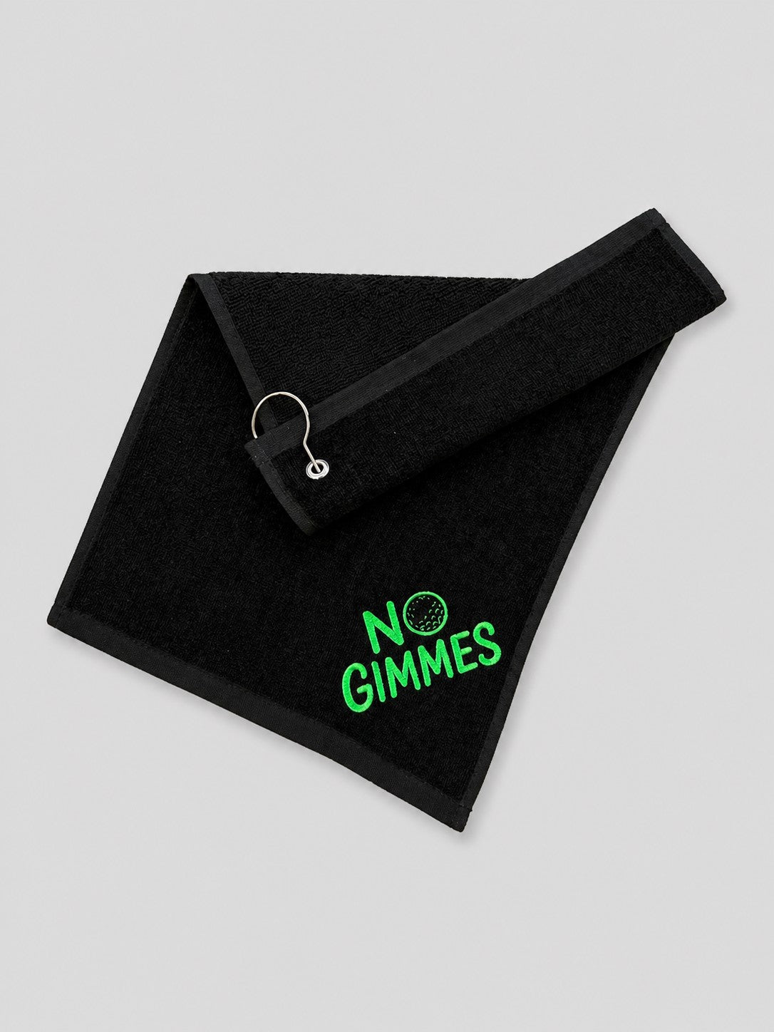 No Gimmes Black Towel - Green