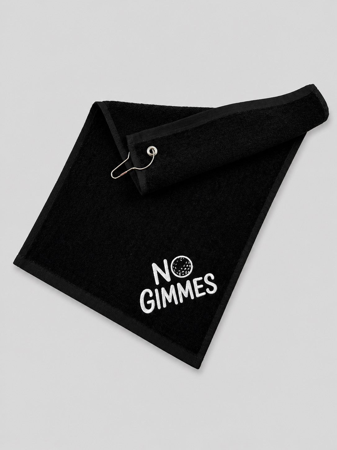 No Gimmes Black Towel - Silver