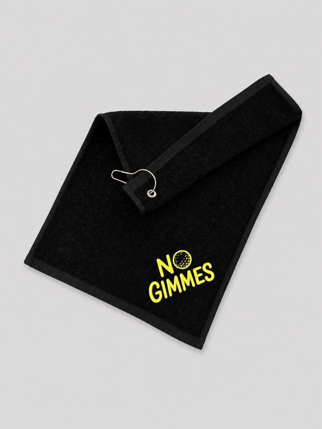 No Gimmes Black Towel - Yellow