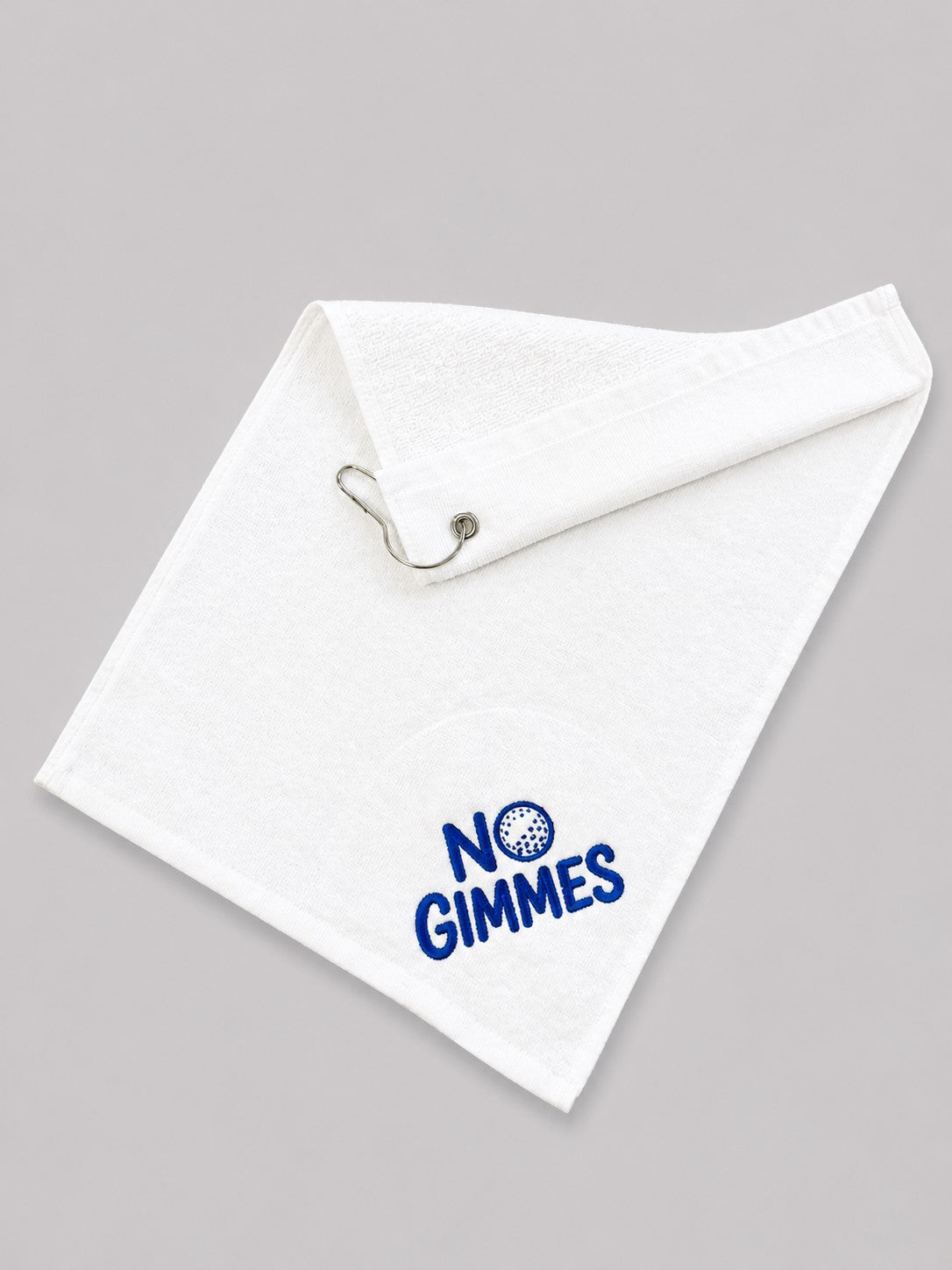 No Gimmes White Towel - Royal Blue