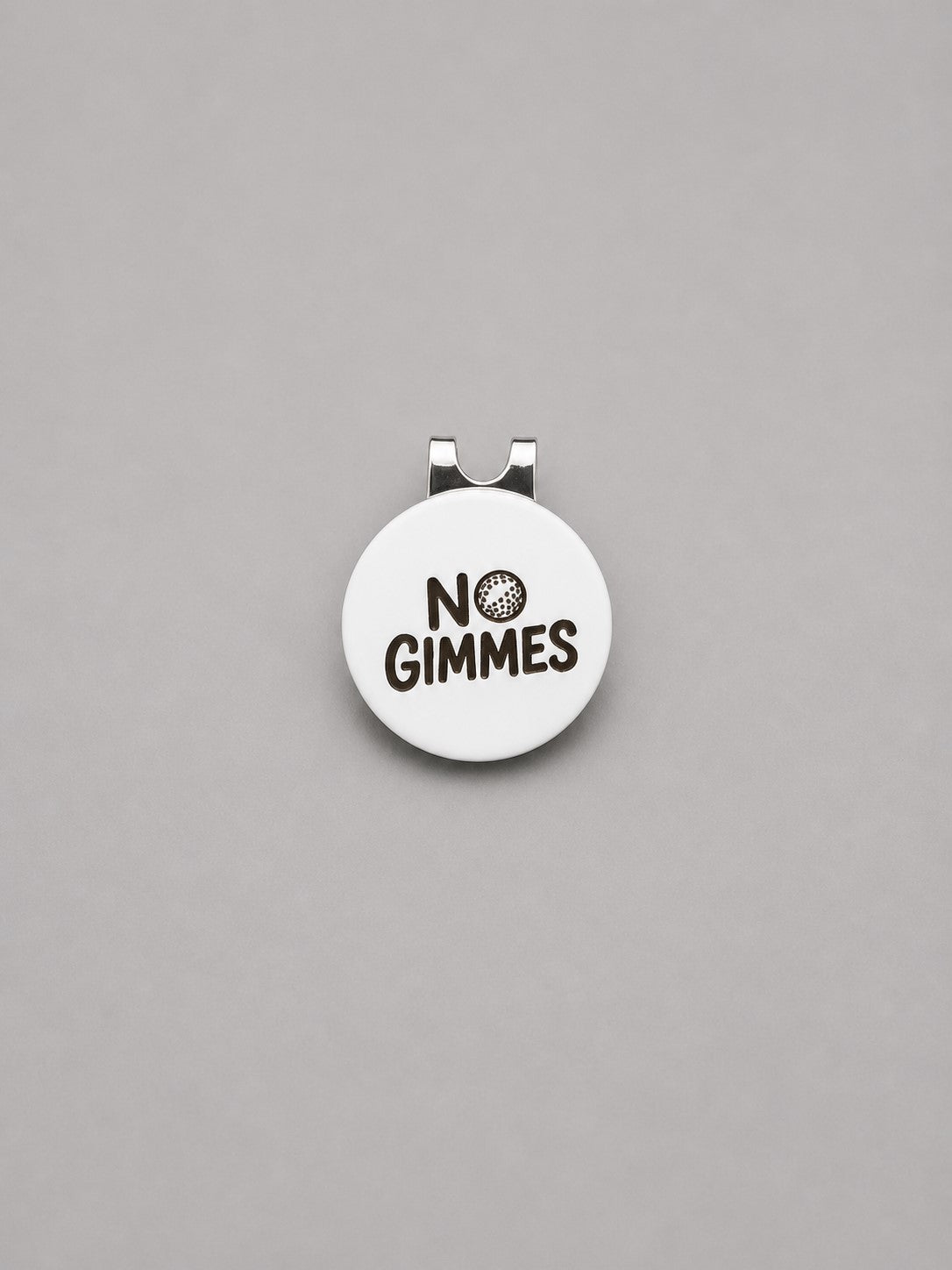 No Gimmes White Ball Marker with Magnetic hat clip
