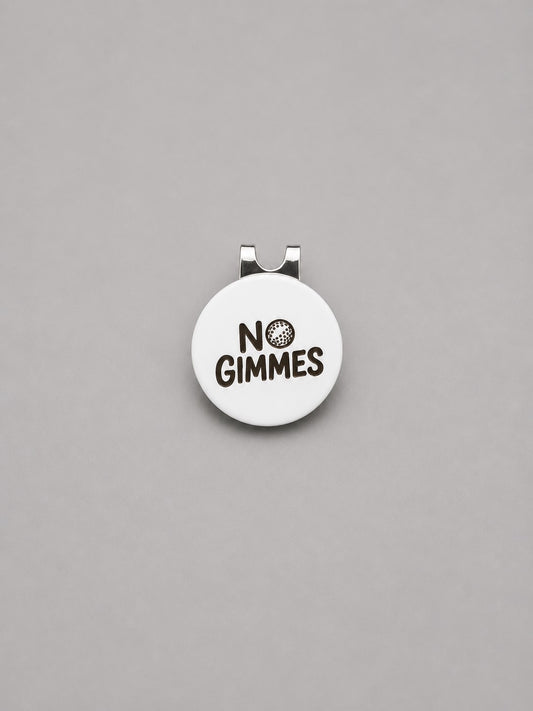 No Gimmes White Ball Marker with Magnetic hat clip