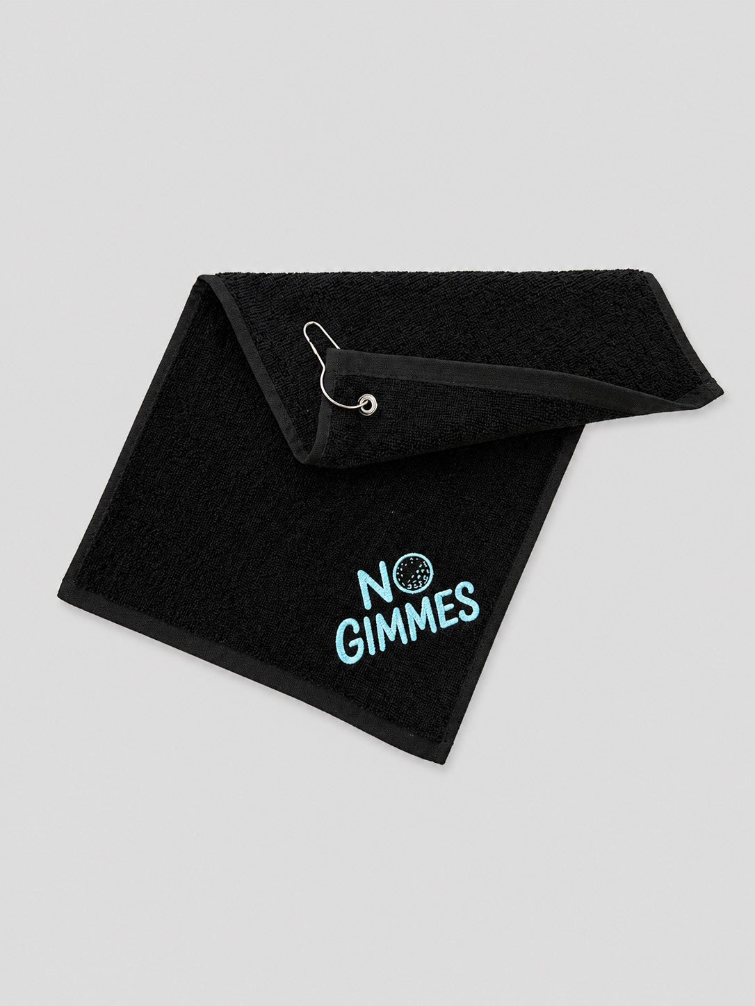 No Gimmes Black Towel - Baby Blue