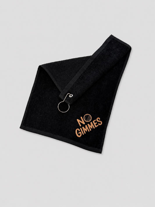 No Gimmes Black Towel - Gold