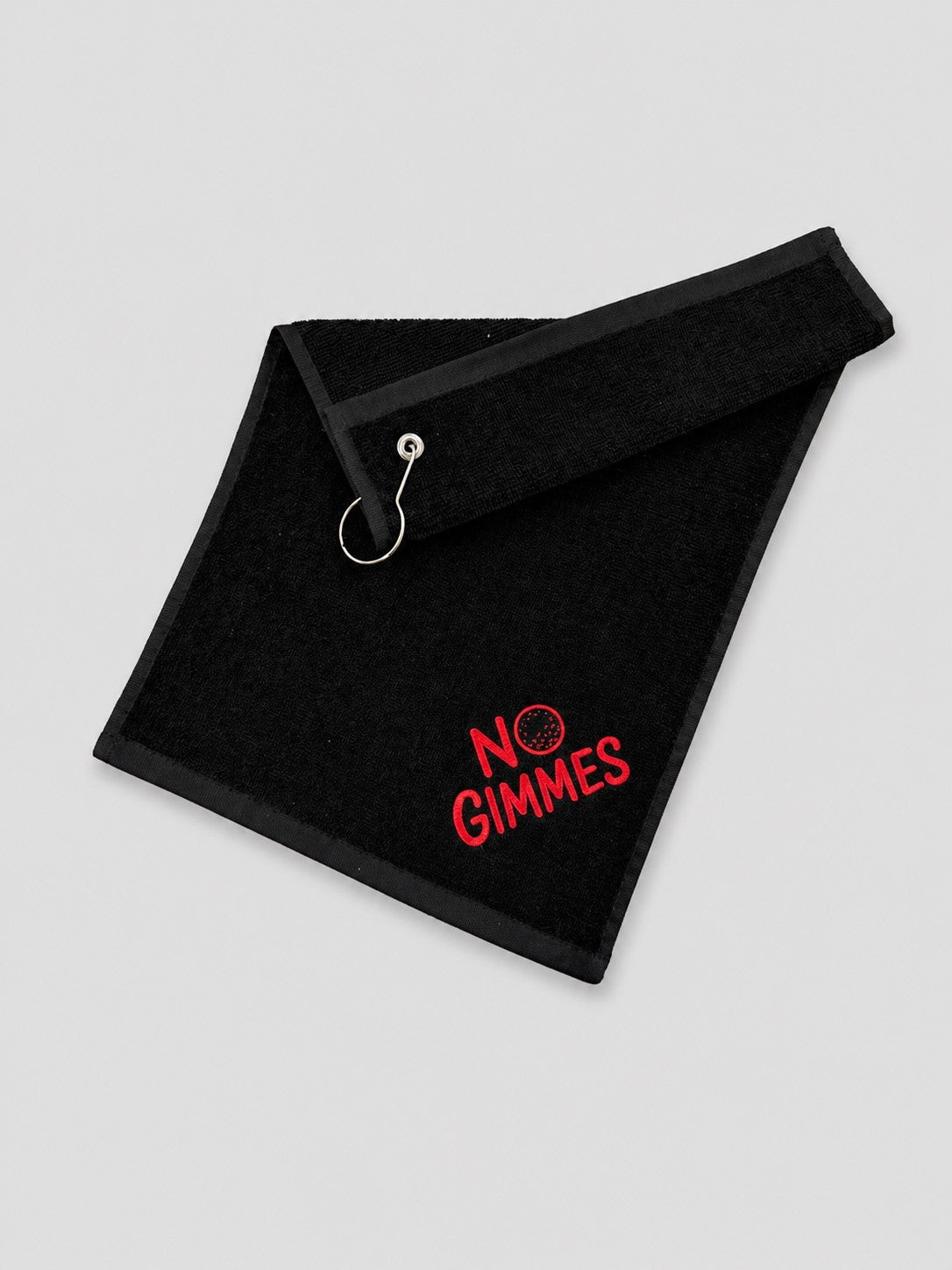 No Gimmes Black Towel - Red