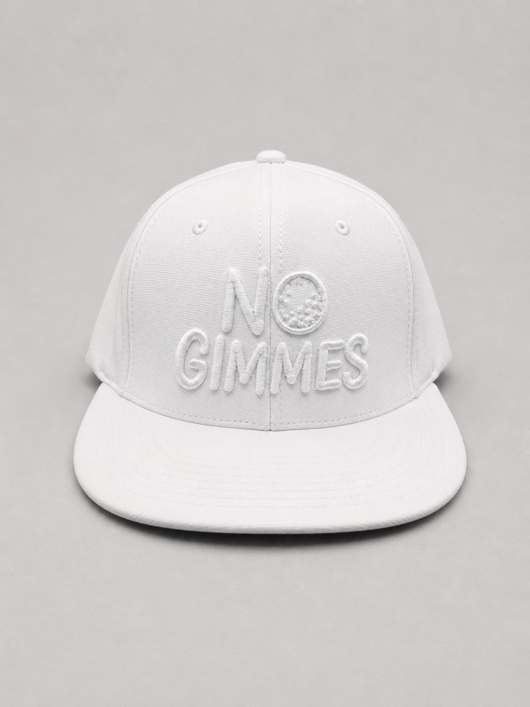 No Gimmes Flex Fit Hat - White on White