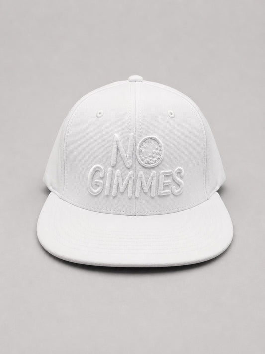No Gimmes Flex Fit Hat - White on White