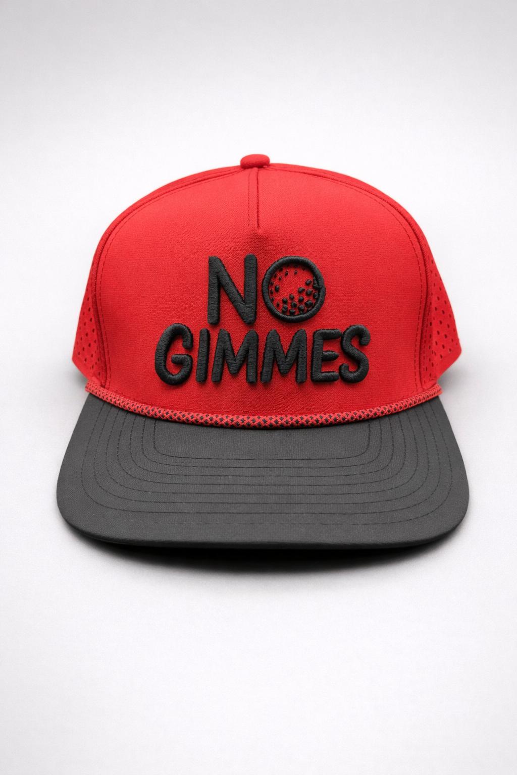 No Gimmes Performance Red - Red-Black Rope Hat
