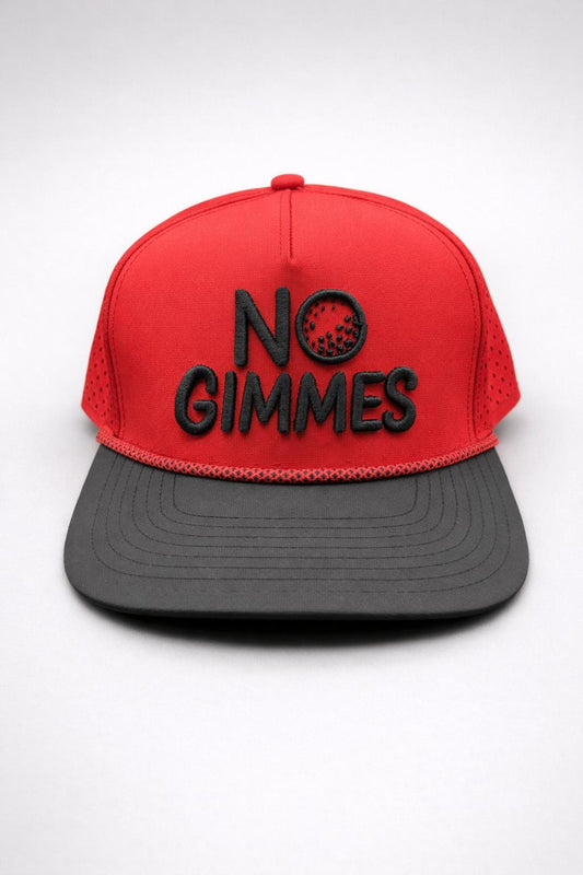 No Gimmes Performance Red - Red-Black Rope Hat