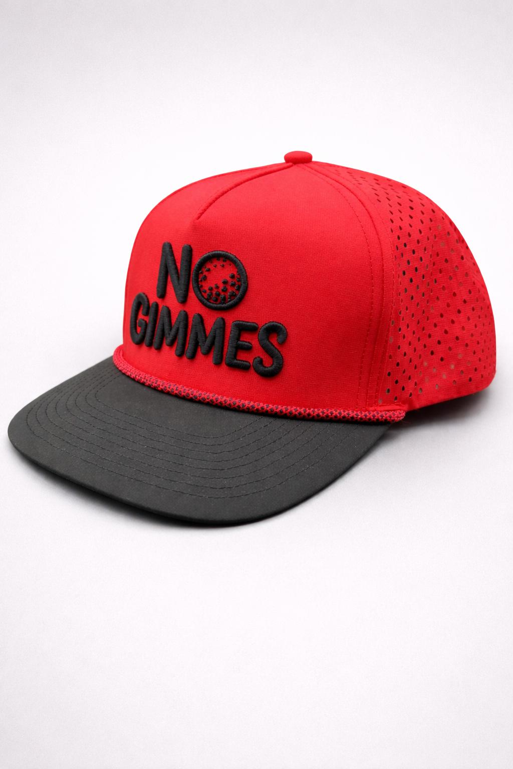 No Gimmes Performance Red - Red-Black Rope Hat