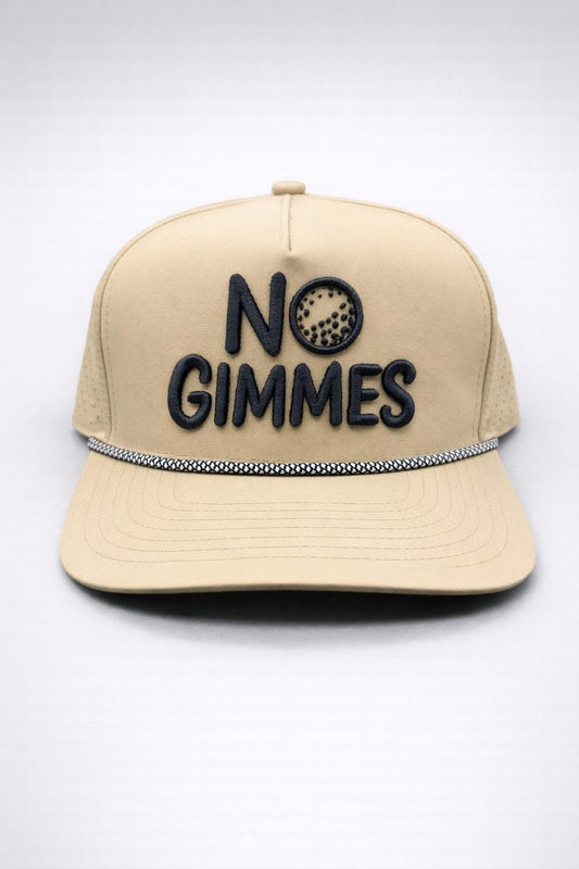 No Gimmes Performance Tan - White-Black Rope Hat