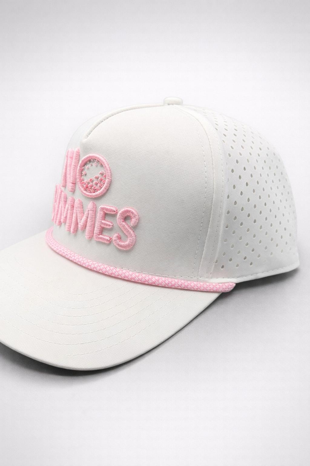 No Gimmes Performance White - Pink-White Rope Hat