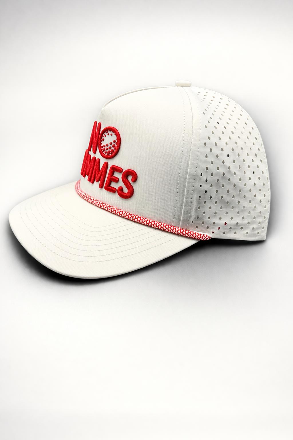 No Gimmes Performance White - Red-White Rope Hat