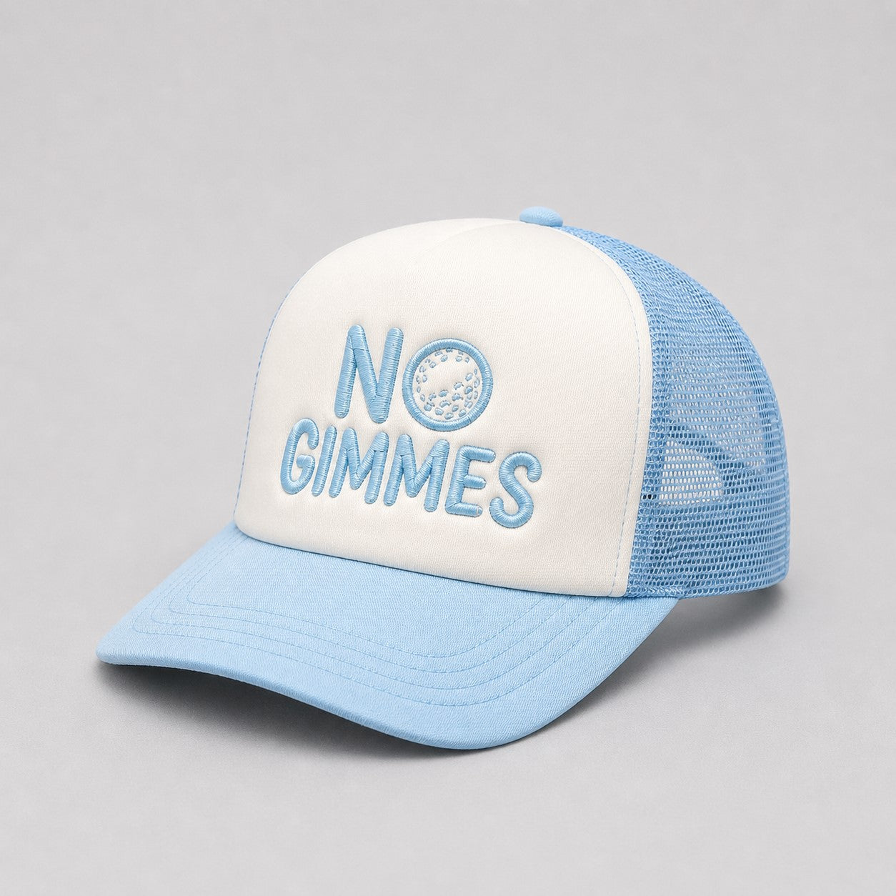 No Gimmes Trucker Hat - Baby Blue - Baby Blue