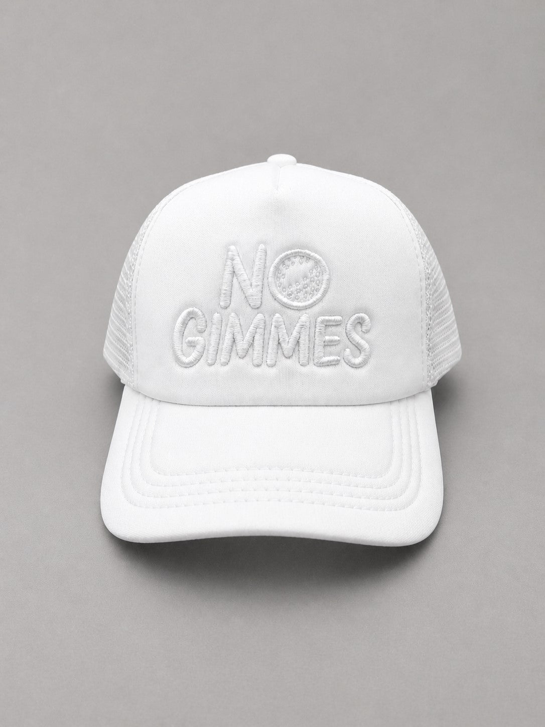 No Gimmes Trucker Hat - White - White