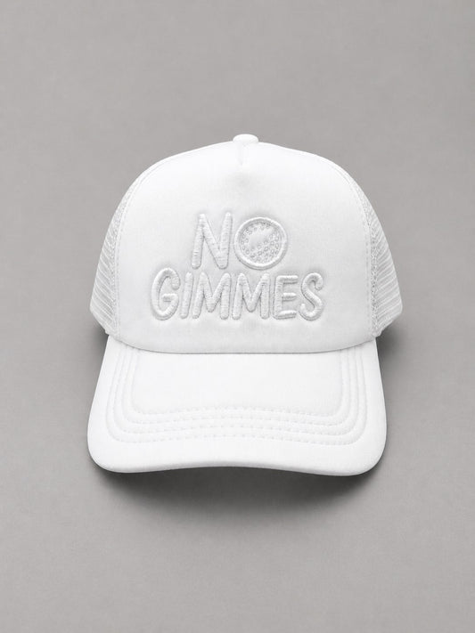 No Gimmes Trucker Hat - White - White