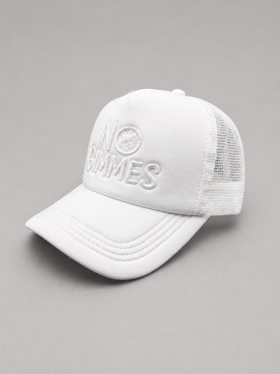No Gimmes Trucker Hat - White - White