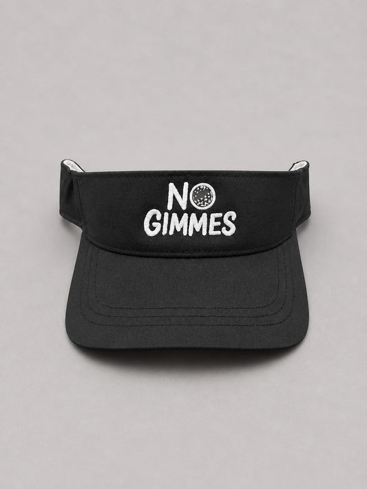 No Gimmes Visor - Black - White Letters