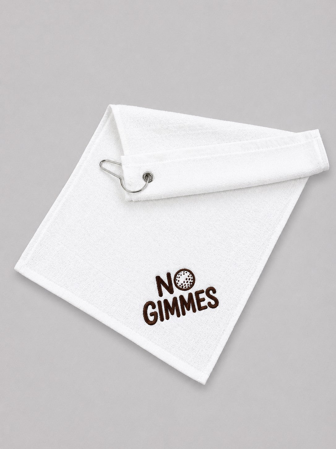 No Gimmes White Towel - Brown